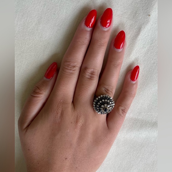 Diamond and Sapphire Ballerina Estate Ring - Picture 16 of 16